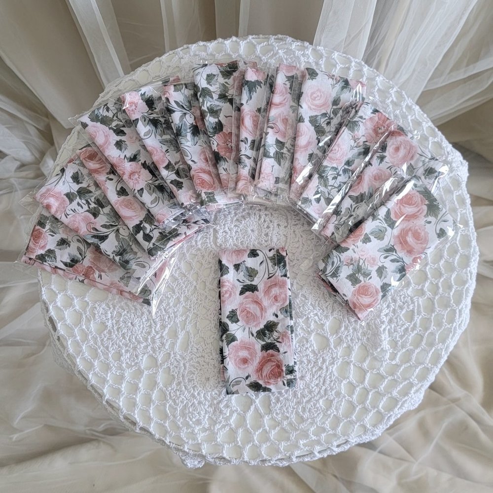(14) NEW! Dusty Rose Floral Pocket Squares- Matches Azazie Dusty Rose Dresses